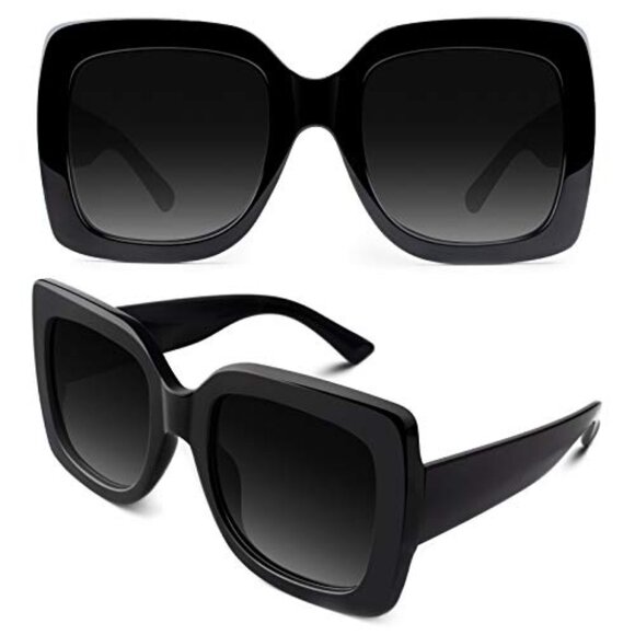 Oversized Square Frame Sunglasses Retro Vintage Trendy Y2K Chic Shades